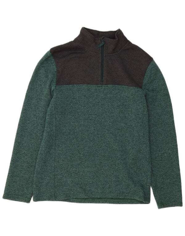 Mountain Warehouse Herren-Sweatshirt mit Reißverschluss am Kragen, XL, Grün, Farbblock