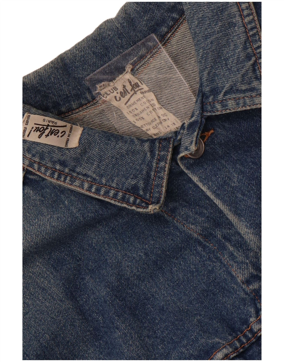 Vintage Herren Jeansjacke UK 38 Mittelblaue Baumwolle