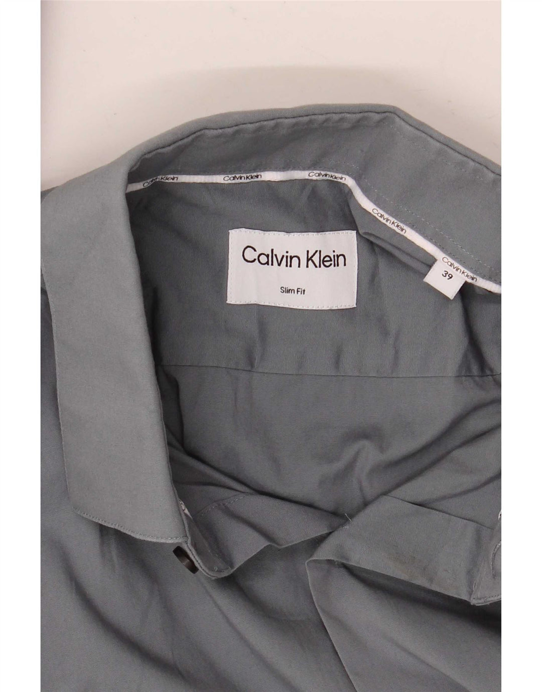 Calvin Klein Herren Slim Fit Hemd Größe 39 Mittelgrau