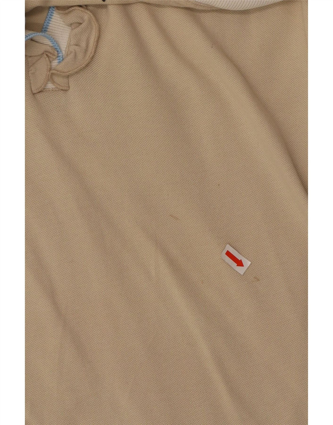 FRED PERRY Damen-Poloshirt mit Rüschen vorne, UK 14, Größe L, Beige, Farbblock