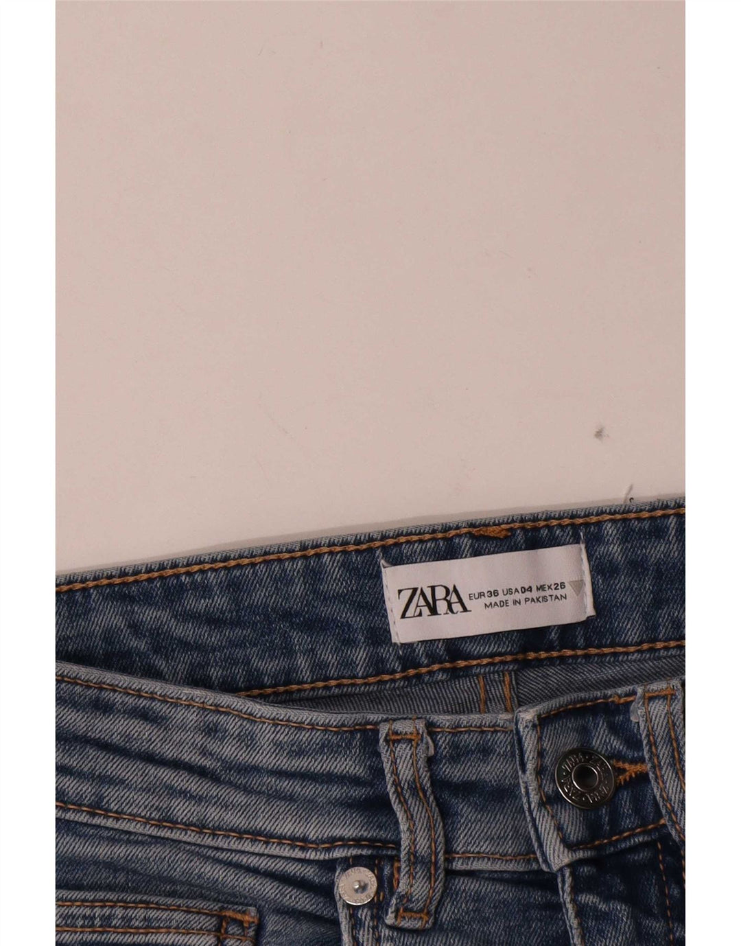 Zara Damen Bootcut Jeans EU 36 XS W26 L26 Blau