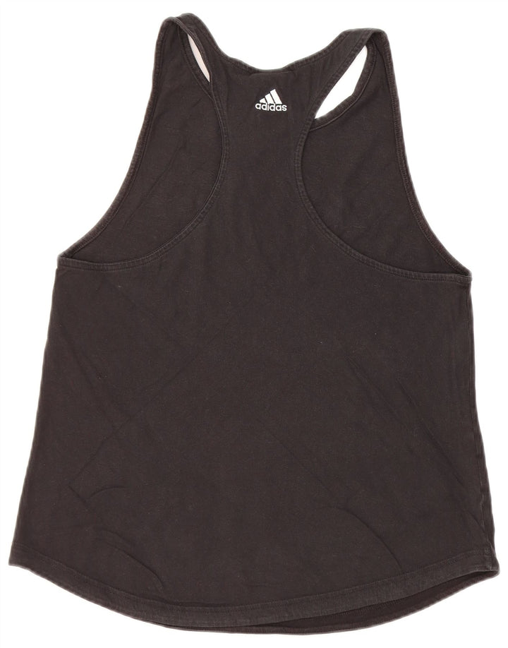 ADIDAS Damen Graphic Vest Top UK 12/14 Mittelschwarze Baumwolle
