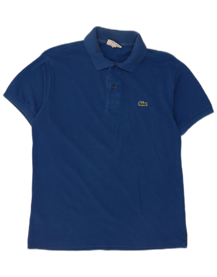 Lacoste Herren-Poloshirt mit klassischer Passform, Größe 4, mittelblaue Baumwolle