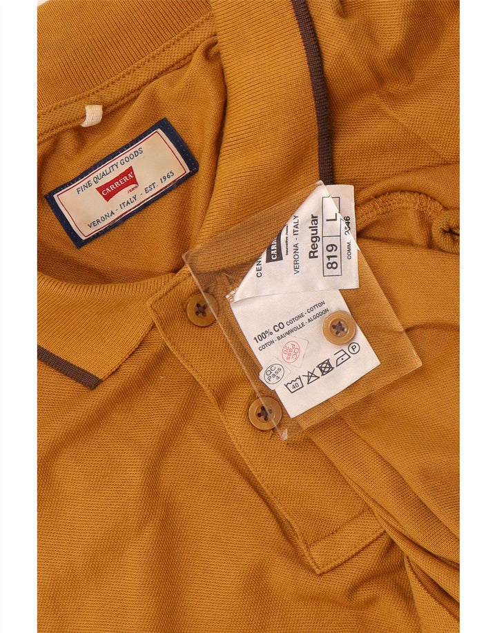 Carrera Herren-Poloshirt mit normaler Passform, große gelbe Baumwolle