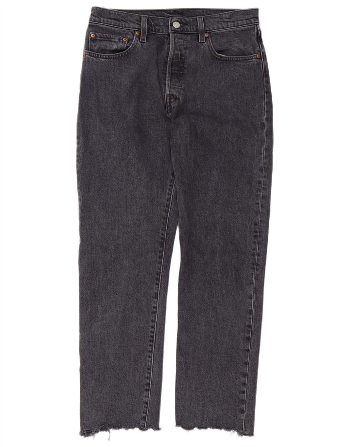 LEVI'S Damen 501 Straight Jeans W28 L28 Schwarze Baumwolle