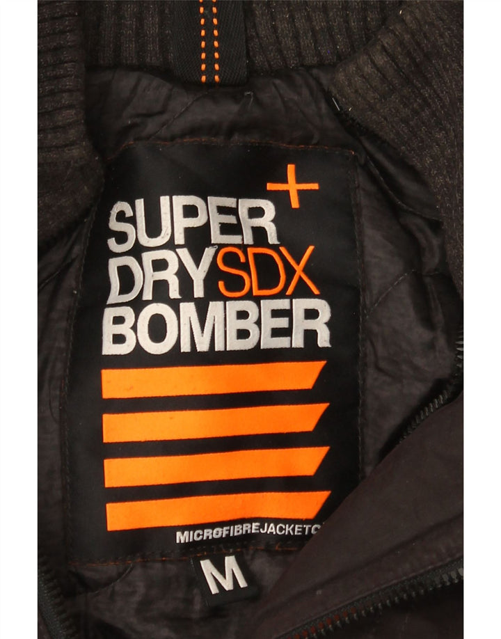 Superdry Herren-Bomberjacke mit Kapuze, UK 38, mittelschwarz