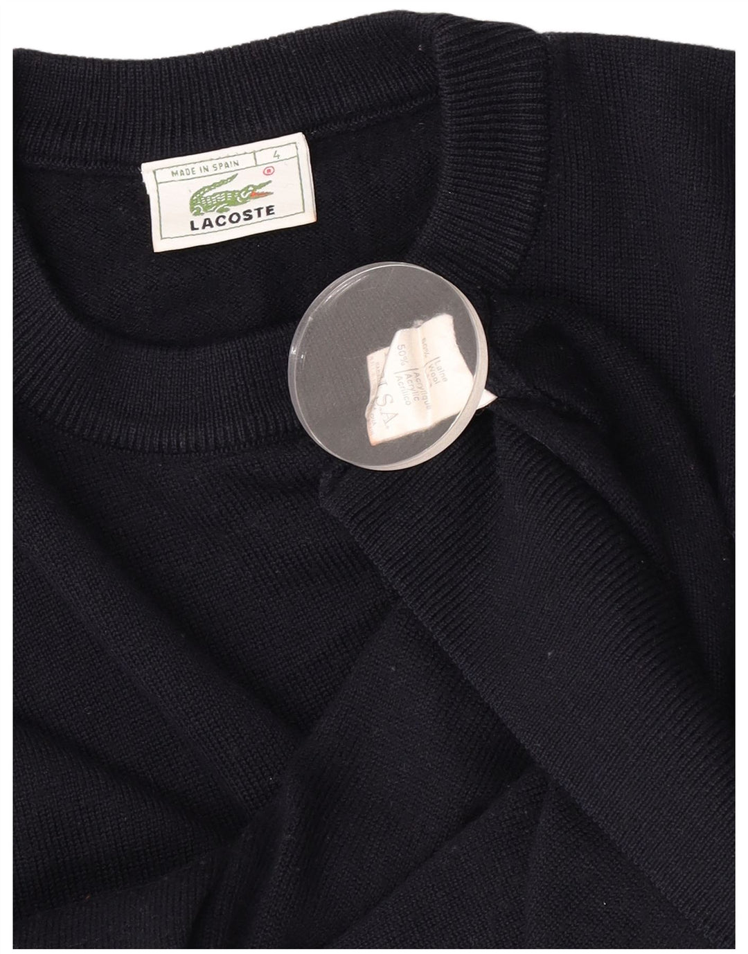 Lacoste Herren-Pullover mit Rundhalsausschnitt, Größe 4, mittlere marineblaue Wolle