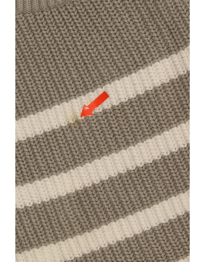 Marks & Spencer Damen-Pullover mit Rundhalsausschnitt, Gr. 10, Größe S, grau gestreift
