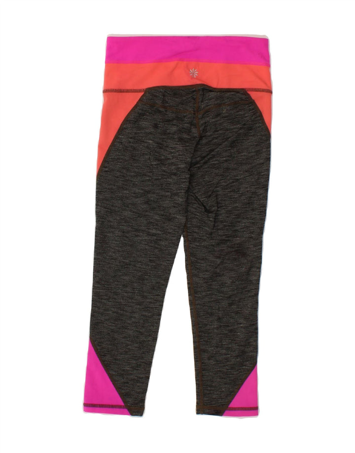 ATHLETA Womens Capri Leggings UK 2 2XS  Black Colourblock Nylon Vintage Athleta and Second-Hand Athleta from Messina Hembry 