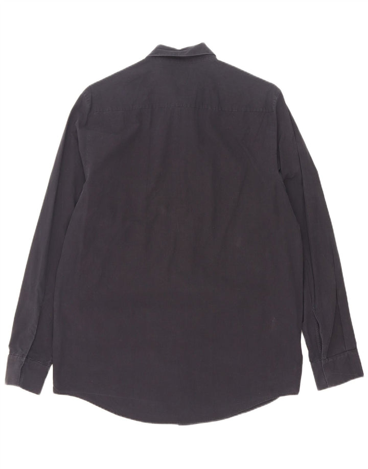 Cos Herrenhemd Größe 39 Medium Marineblau Baumwolle