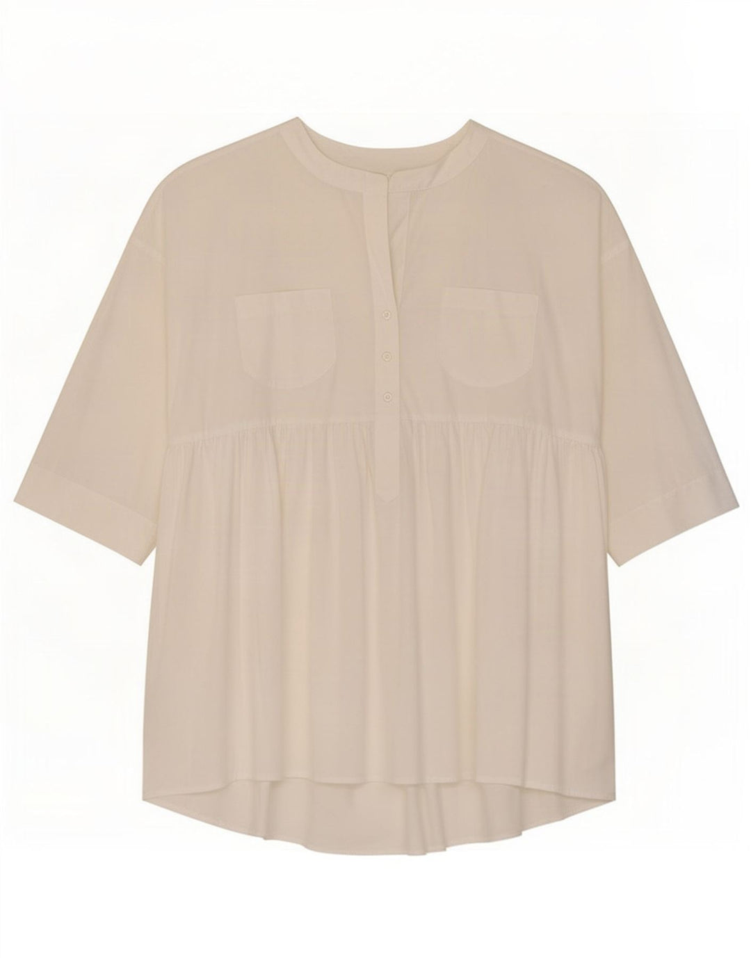Benetton Damen-Tunika-Oberteil mit 3/4-Ärmeln, UK-Größe 40, Größe L, Weiß