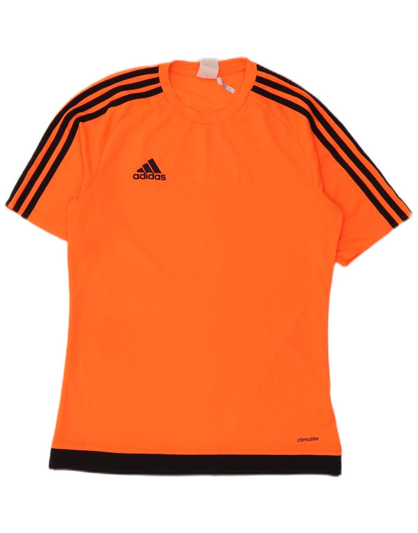 Adidas Herren Climalite T-Shirt Top Small Orange Colourblock Polyester