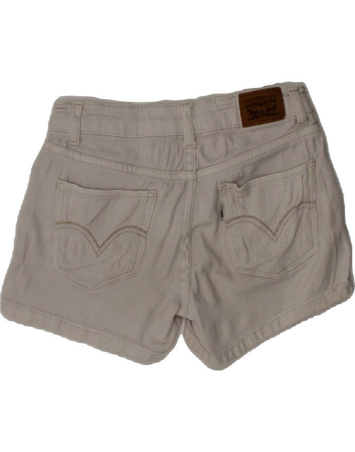LEVI'S Girls Denim Shorts 7-8 Years W22 White Ramie Vintage Levi's and Second-Hand Levi's from Messina Hembry 