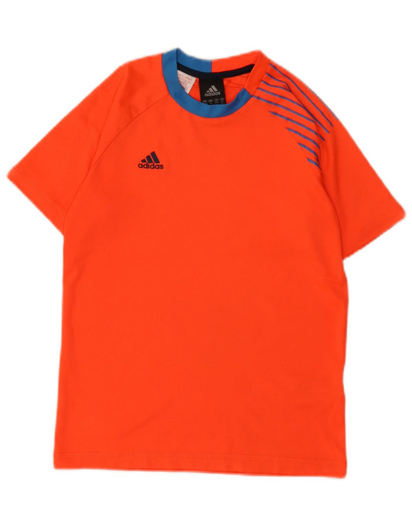 Adidas Predator T-Shirt für Jungen, 11–12 Jahre, orangefarbenes Colourblock-Polyester