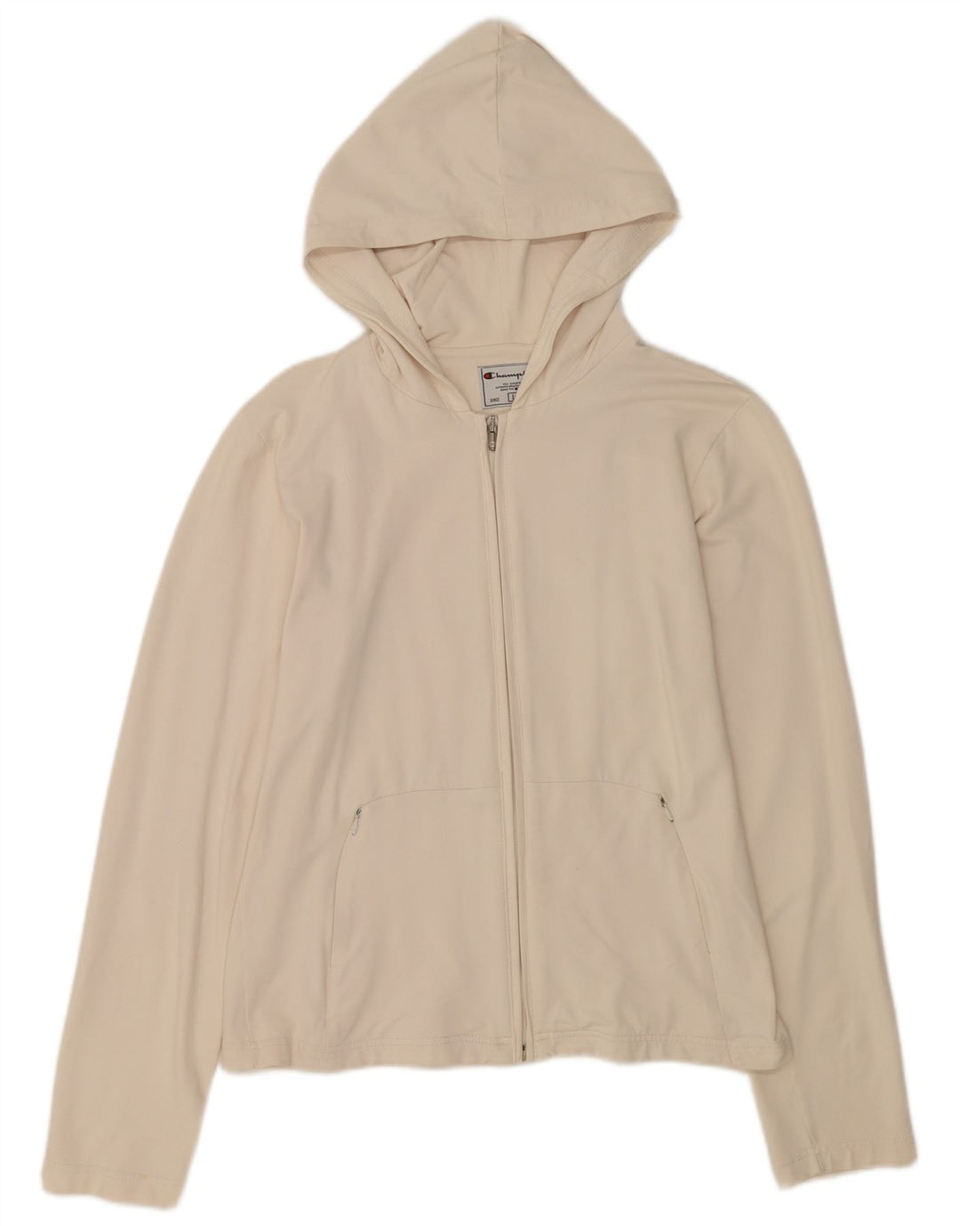 Champion Womens Zip Hoodie Pullover UK 14 Large Weiß Polyamid