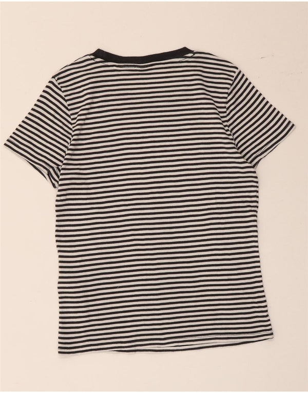 Levi's Damen T-Shirt Top UK 10 Small Schwarz Nadelstreifen Baumwolle