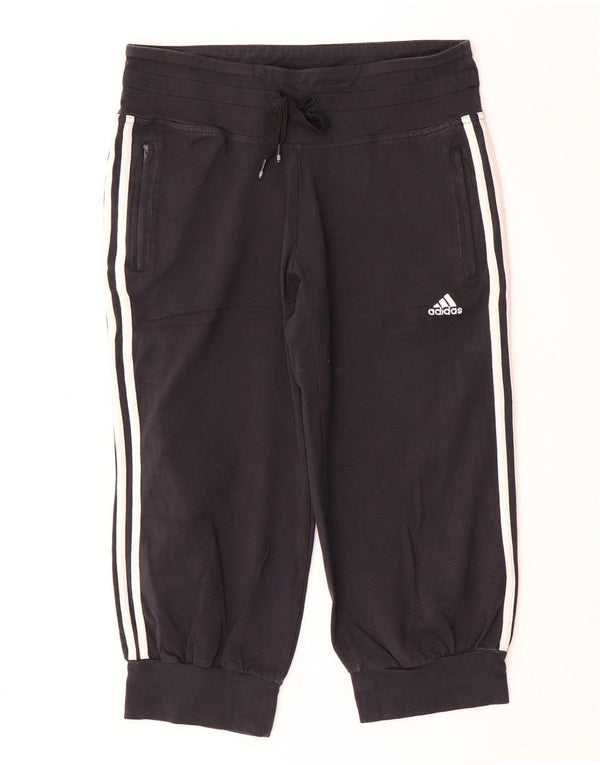 Adidas Damen Capri-Trainingshose, Jogginghose, UK 12, mittelschwarz, Baumwolle