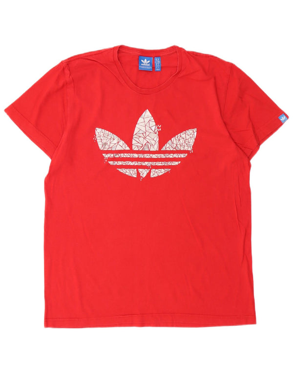 Adidas Herren Grafik-T-Shirt aus mittelroter Baumwolle