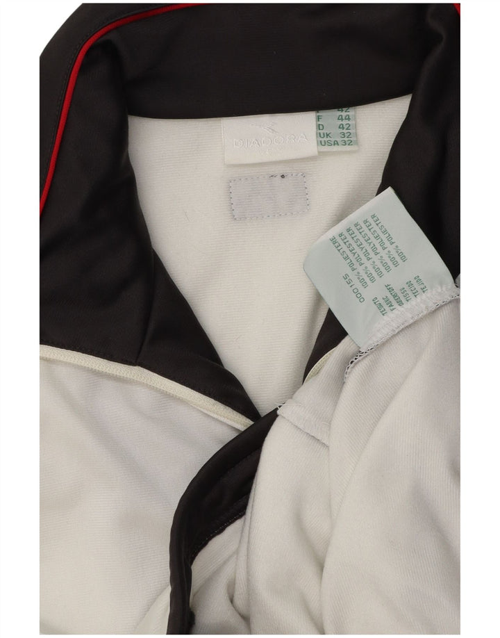 Diadora Herren-Trainingsanzug-Top-Jacke, UK 32 2XS, weißes Colourblock-Polyester