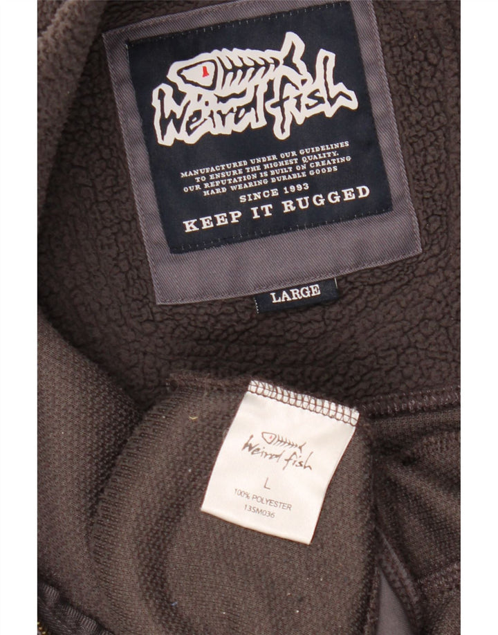 WEIRD FISH Herren Fleecejacke UK 40 Large Grau Polyester