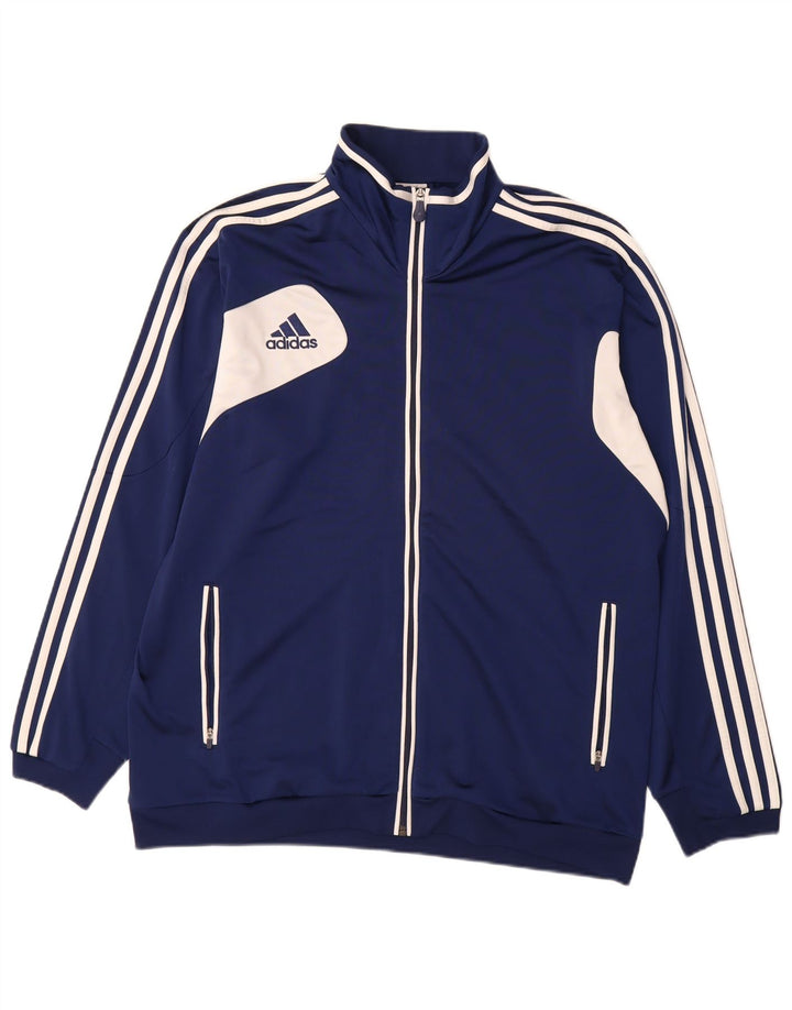 ADIDAS Herren-Trainingsanzug-Top-Jacke, UK 46/48 XL, Marineblau, Farbblock