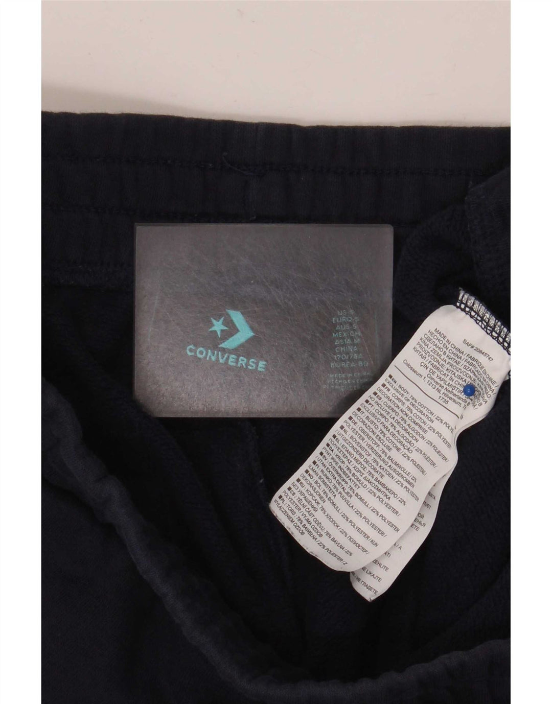 Converse Herren-Sportshorts, Größe S, marineblaue Baumwolle