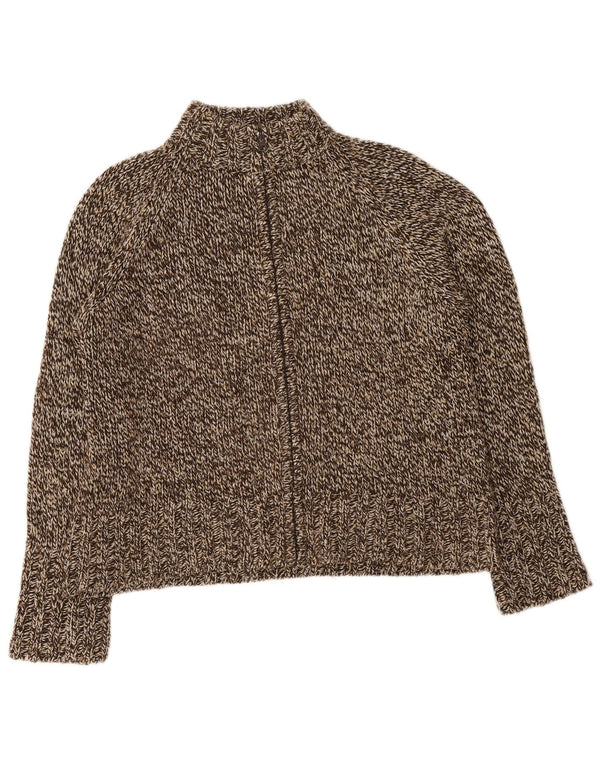 Essentials Damen-Cardigan-Pullover UK 18/20 XL Braun geflecktes Acryl
