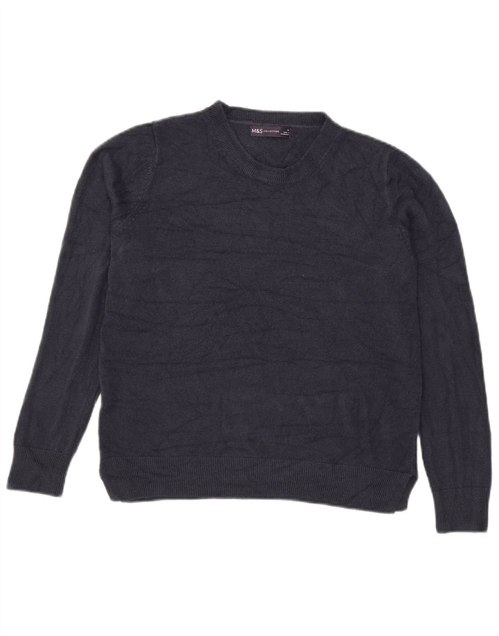 Marks & Spencer Damen-Pullover mit Rundhalsausschnitt, Gr. 12, mittleres Marineblau