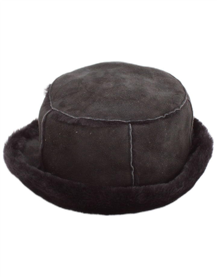 Borsalino Damen Shearling Bucket Hat Mittelgraues Wildleder