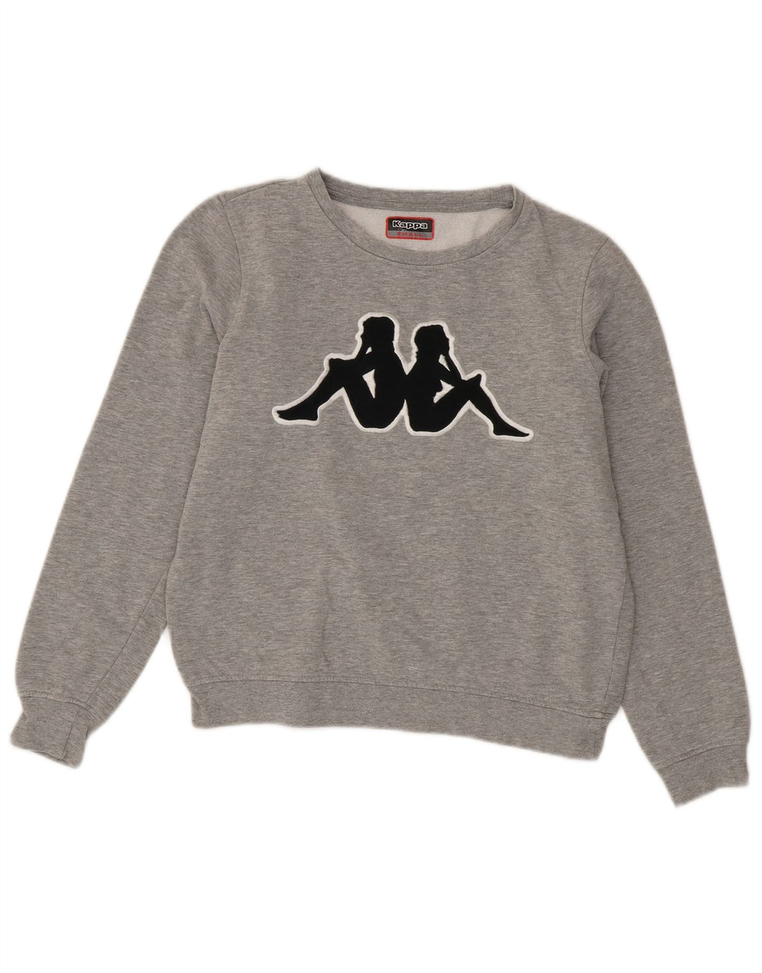 Kappa Womens Graphic Oversized Sweatshirt Pullover UK 10 Small Graue Baumwolle