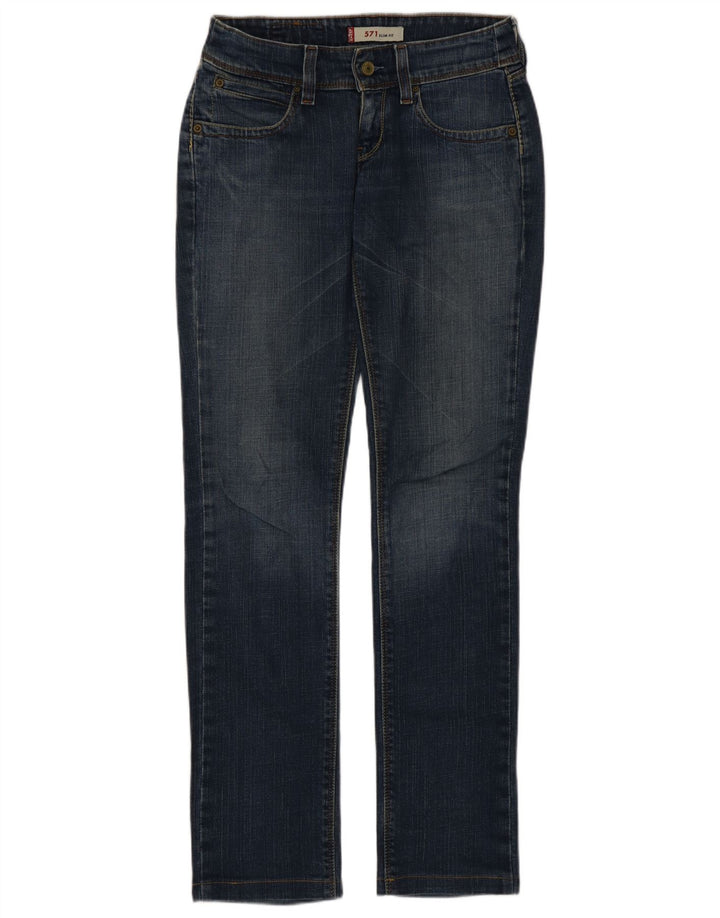 Levi's Damen 571 Slim Jeans W27 L31 Blaue Baumwolle