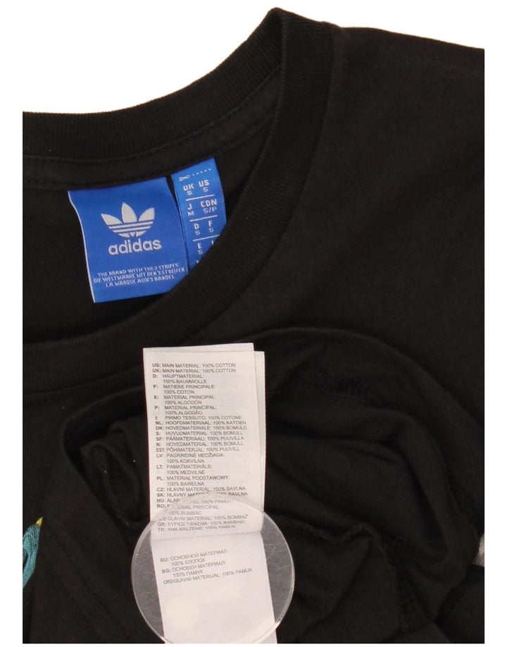 Adidas Herren Grafik T-Shirt Top Small Schwarz Baumwolle