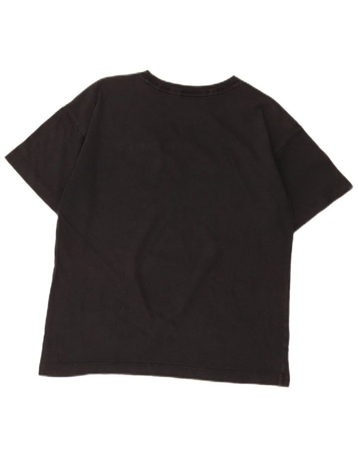 CHAMPION Damen Grafik-T-Shirt-Oberteil UK 14 Large Schwarz