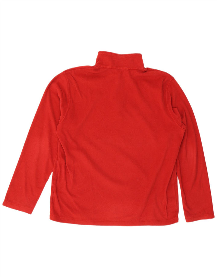 THE NORTH FACE Herren-Fleecepullover mit Reißverschluss am Hals, großes rotes Polyester
