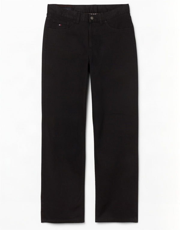 Tommy Hilfiger Herren gerade Freizeithose W32 L32 schwarze Baumwolle
