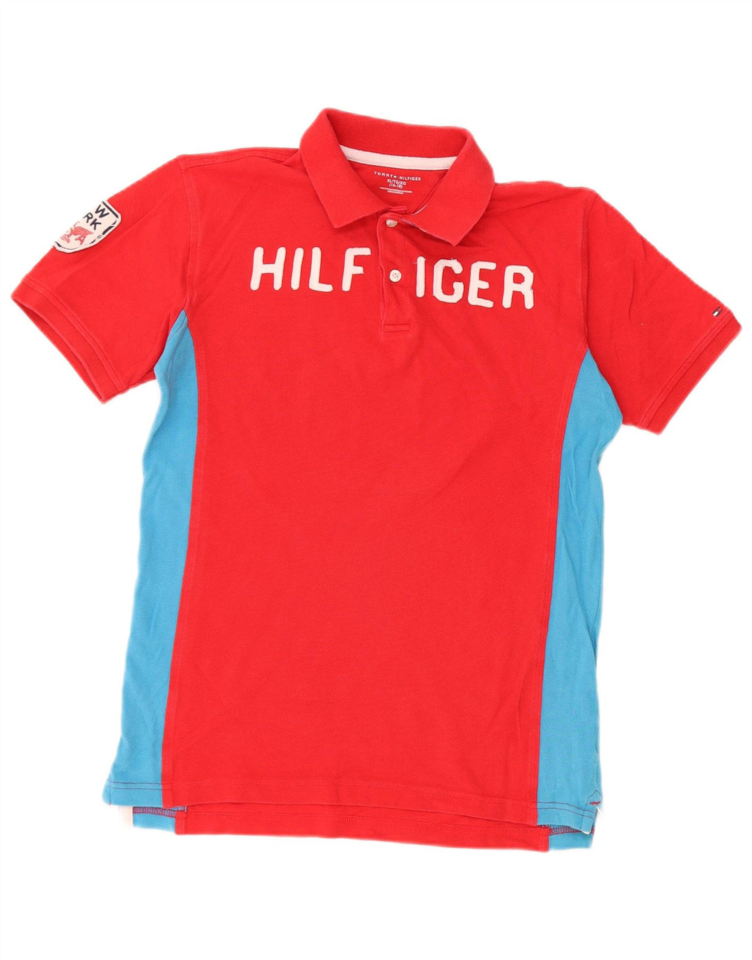 TOMMY HILFIGER Jungen-Poloshirt mit Grafik, 15–16 Jahre, XL, Rot, Farbblock