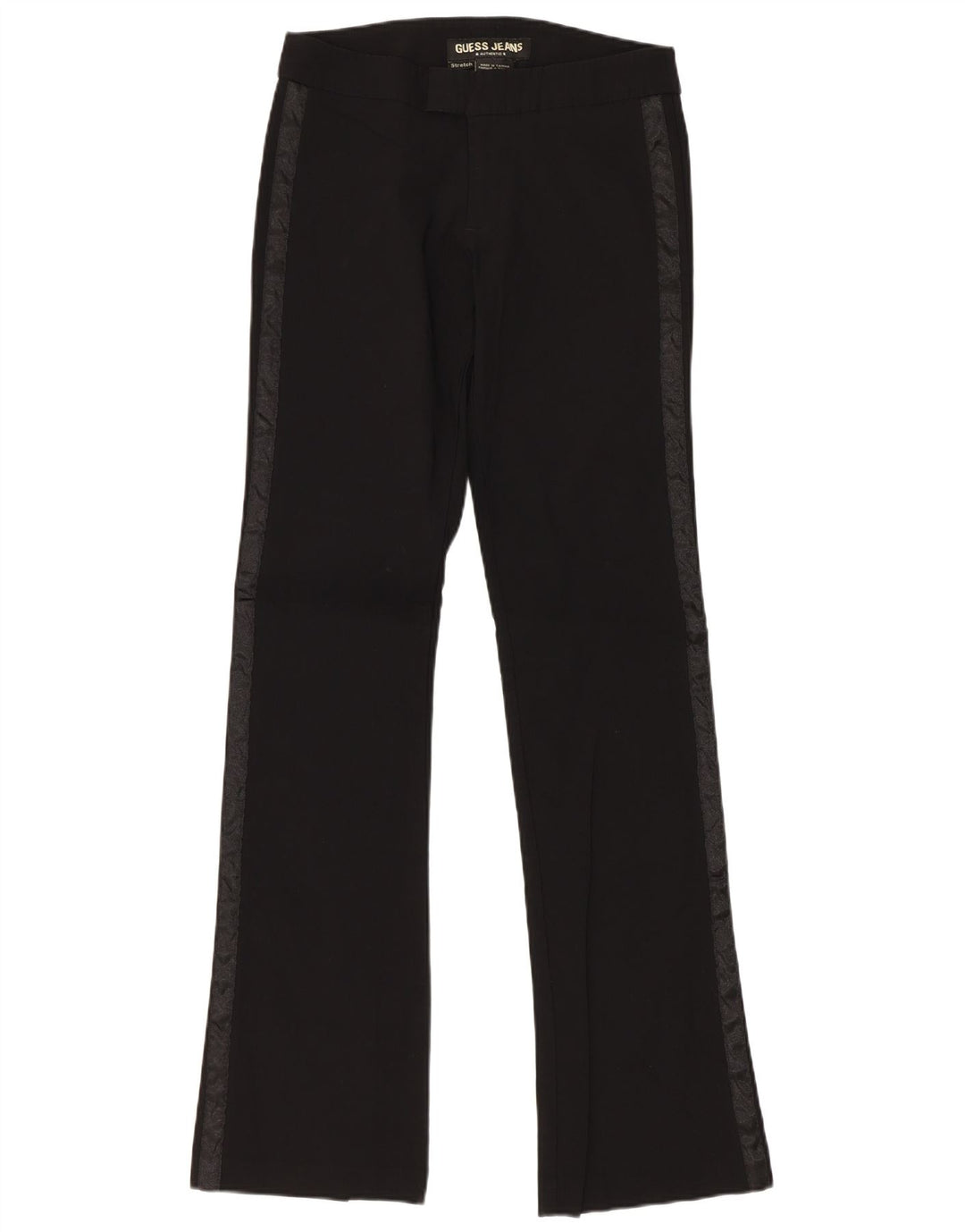 Guess Damen Bootcut-Freizeithose W24 L32 Schwarzer Farbblock-Rayon