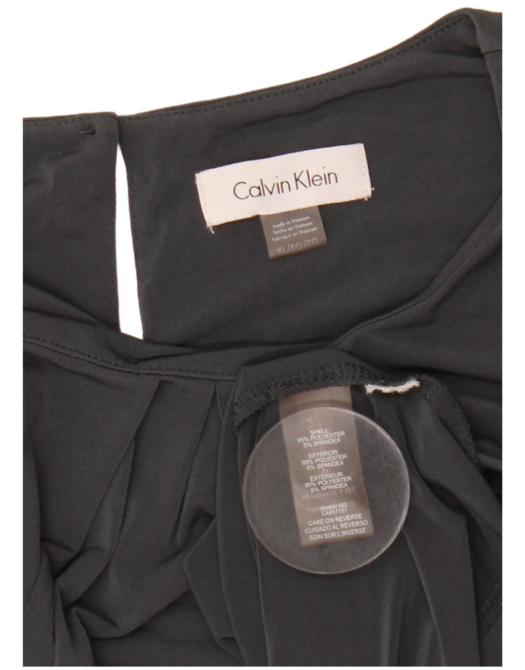Calvin Klein Damen ärmelloses Crop-Blusenoberteil UK 18 XL Grau Polyester