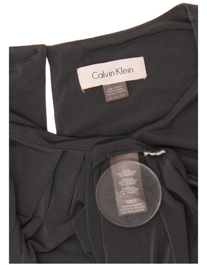 Calvin Klein Damen ärmelloses Crop-Blusenoberteil UK 18 XL Grau Polyester