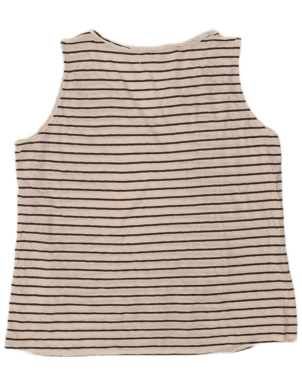 White Stuff Damen-Trägershirt, UK 20 2XL, weiß gestreifte Baumwolle