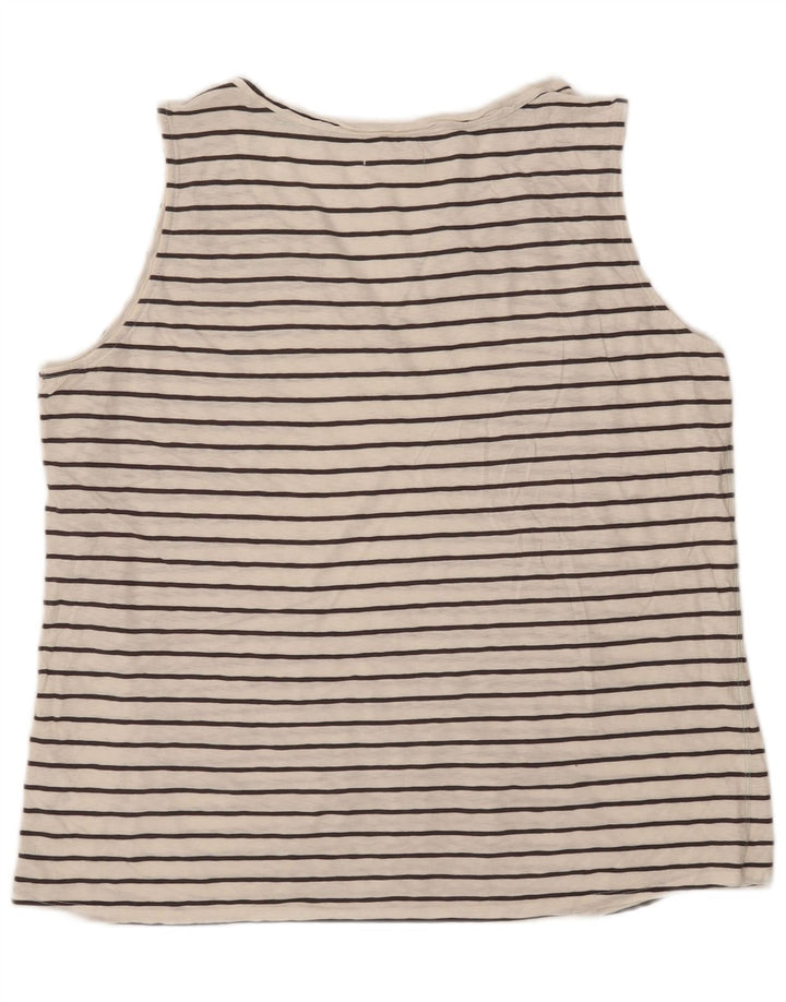 White Stuff Damen-Trägershirt, UK 20 2XL, weiß gestreifte Baumwolle