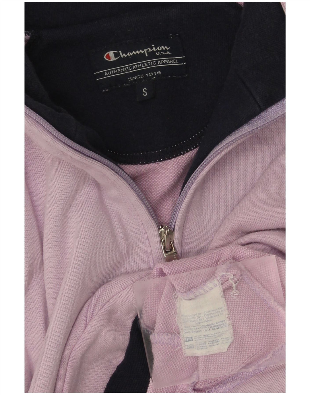 Champion Herren-Sweatshirt mit Reißverschluss am Hals, Größe S, Lila, Baumwolle