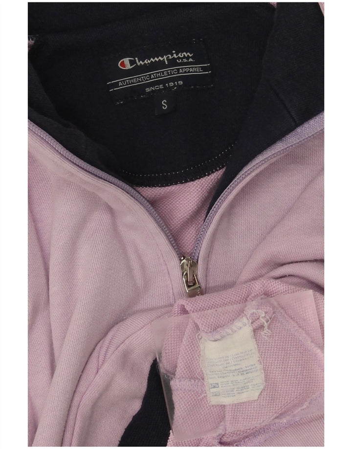 Champion Herren-Sweatshirt mit Reißverschluss am Hals, Größe S, Lila, Baumwolle
