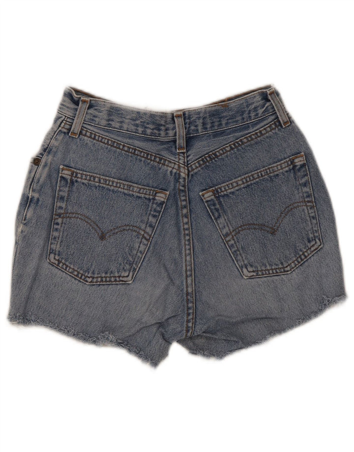 Levi's Damen-Jeansshorts im Distressed-Look, W28, mittelblaue Baumwolle