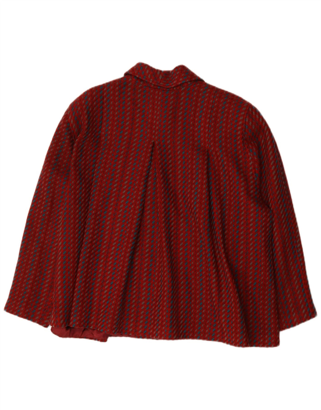Vintage Damen Übergroße Bomberjacke IT 46 Große rot gestreifte Wolle