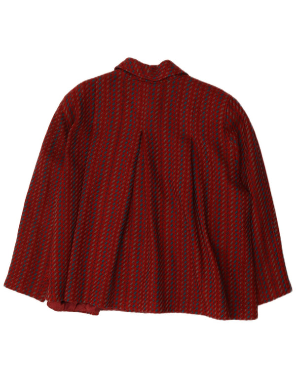 Vintage Damen Übergroße Bomberjacke IT 46 Große rot gestreifte Wolle