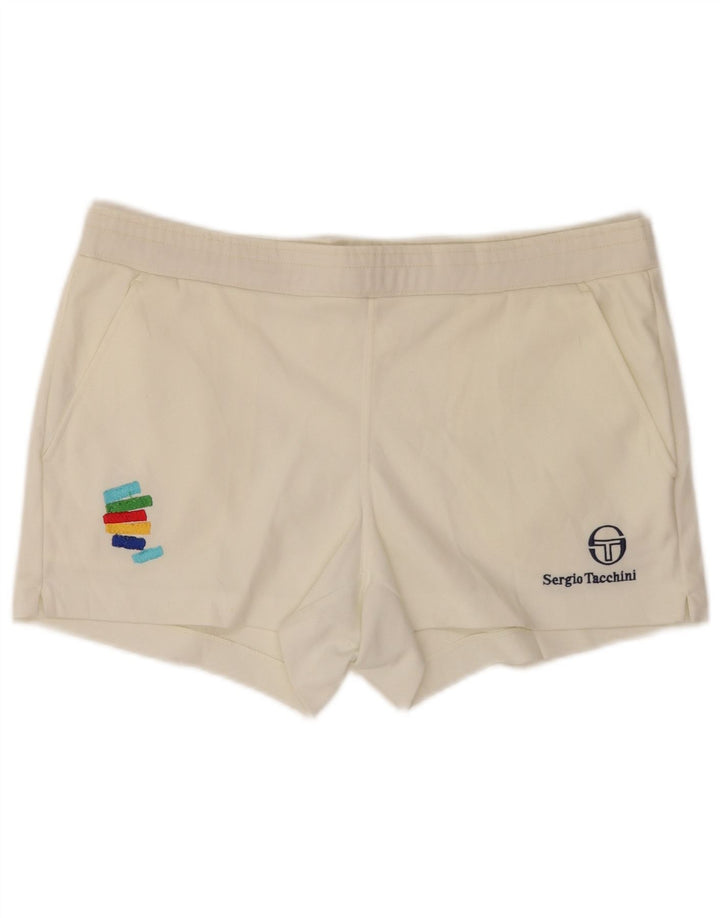 Sergio Tacchini Herren Sportshorts IT 50 XL Weiß Polyester