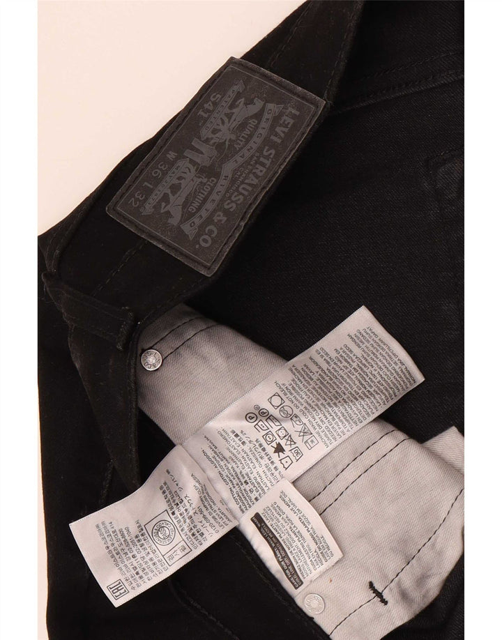 Levi's Herren 541 Tapered Jeans W36 L32 Schwarze Baumwolle