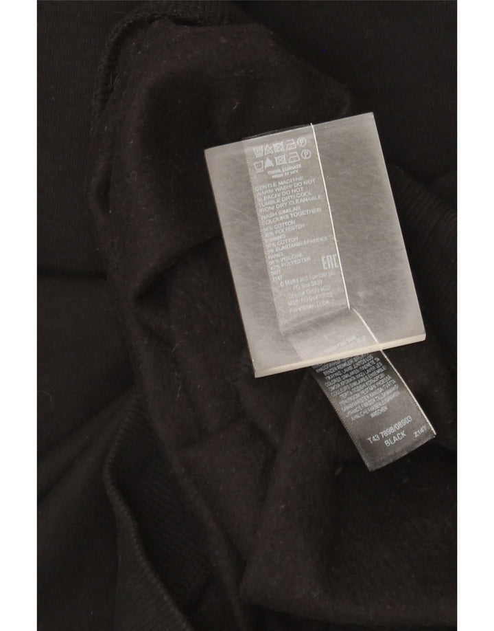 Marks & Spencer Damen-Sweatshirt-Pullover UK 12 Mittelschwarze Baumwolle