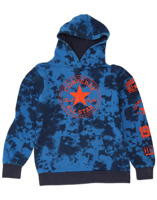 Converse Kapuzenpullover mit Grafik für Jungen, 12–13 Jahre, groß, blaue Batik-Baumwolle